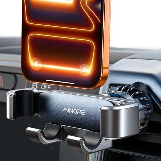 Main image of AINOPE for iPhone 17 Pro Max Car Mount Phone Holders for Your Car [Slide Design] Air Vent Phone Mount [Top Clamp] Cell Phone Holder Car Interior Accessories for iPhone Air 17 Pro Max 16 Samsung S25