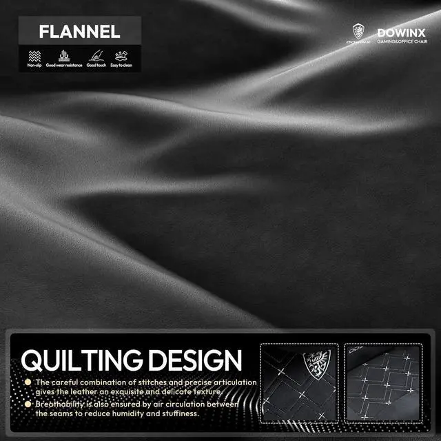 Alt view image 7 of 7 - Fabric Gaming Chair with Heated Massage Lumbar Support, Game Chairs for Adults, Big and Tall Gamer Chair with Pocket Spring Cushion, High Back PC Chairs with Footrest, Black