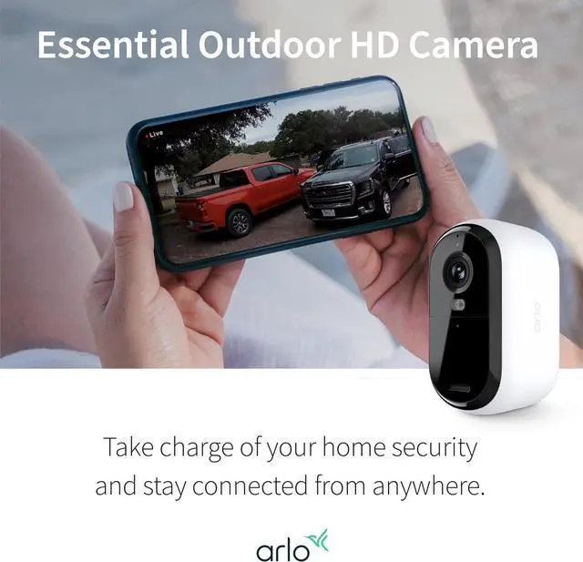 Alt view image 7 of 7 - Arlo Essential Security Cameras Wireless Outdoor 1080p HD (2nd Gen, 2023 Release) - Battery Power, Person Recognition, Package Detection, Animated Preview, 1-Month Trial of Secure Plan, 3 Cam, White