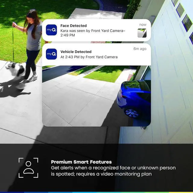 Alt view image 6 of 7 - CHAMBERLAIN myQ Outdoor Battery Camera | 2K Camera, Color Night Vision, Spotlight, Motion Alerts, Live View with Two-Way Talk, Wireless, Weather-Resistant, Outdoor, White