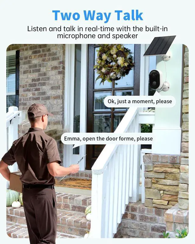 Alt view image 7 of 7 - Security Cameras Wireless Outdoor, Solar Battery Powered 2k Color Night Vision, AI Motion Detection, IP66 Weatherproof, 2-Way Talk, SD/Cloud Storage, 2.4Ghz WiFi Cameras for Home Security (2 Pack)