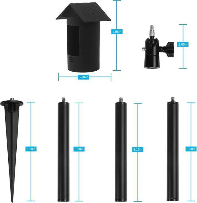 Alt view image 5 of 7 - HOLACA Spike Pole Mount Ground Stake and Weatherproof Silicone Skin for Ring Stick Up Cam Battery HD Security Camera, Suitable for Stake into Soft Ground