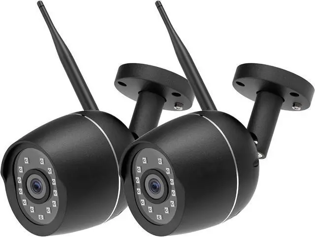 Main image of Outdoor Cameras for Home Security (2 Pack) 1080p Outdoor Security Camera Wireless with Night Vision, Motion Detection, 2-Way Talk, IP67 Weatherproof, 24/7 Live Video, Compatible with Alexa