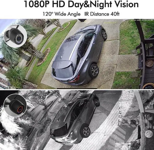 Alt view image 2 of 7 - Outdoor Cameras for Home Security (2 Pack) 1080p Outdoor Security Camera Wireless with Night Vision, Motion Detection, 2-Way Talk, IP67 Weatherproof, 24/7 Live Video, Compatible with Alexa