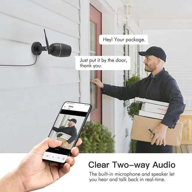 Alt view image 5 of 7 - Outdoor Cameras for Home Security (2 Pack) 1080p Outdoor Security Camera Wireless with Night Vision, Motion Detection, 2-Way Talk, IP67 Weatherproof, 24/7 Live Video, Compatible with Alexa