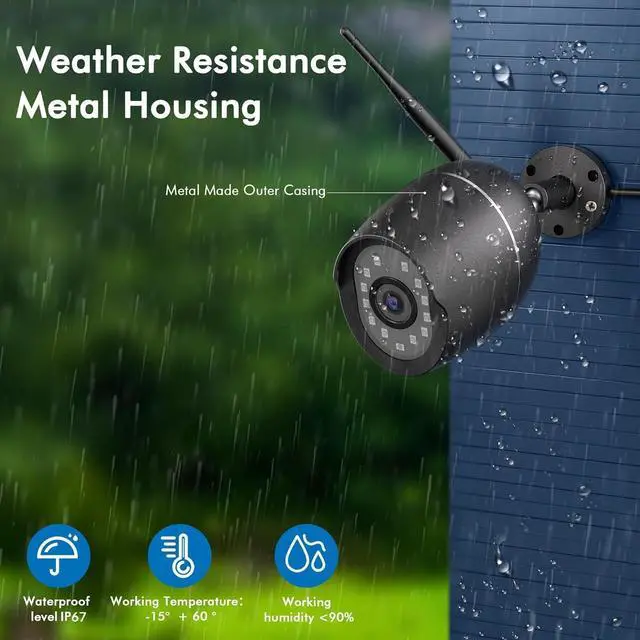 Alt view image 7 of 7 - Outdoor Cameras for Home Security (2 Pack) 1080p Outdoor Security Camera Wireless with Night Vision, Motion Detection, 2-Way Talk, IP67 Weatherproof, 24/7 Live Video, Compatible with Alexa