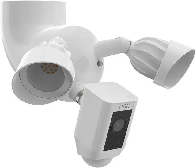 Alt view image 2 of 7 - Holicfun Eave Mount for Ring Floodlight Cam Wired Plus/Pro, Ring Smart Lighting Floodlight Wired, Blink Wired Floodlight Camera, Wyze Floodlight Camera v2/Pro, and Roku Floodlight Camera - White