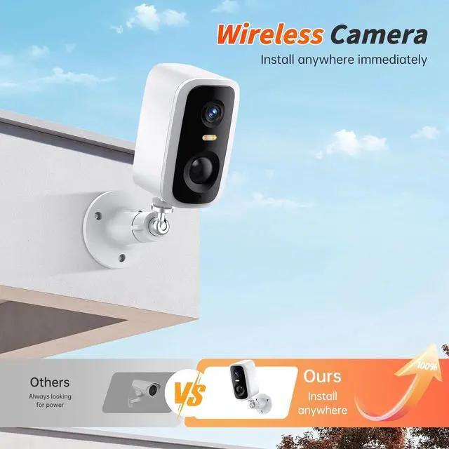 Alt view image 3 of 7 - Security Cameras Wireless Outdoor - HD 2K Battery Powered Cameras for Home Security Outside, WiFi Surveillance Indoor AI Motion Detection Spotlight Night Vision,2-Way TalkColor,Waterproof 2Pcs