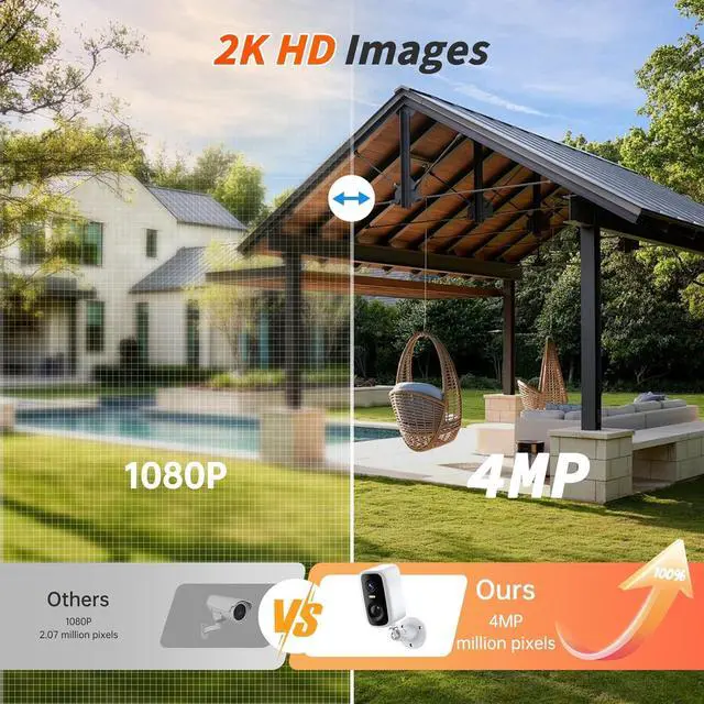 Alt view image 4 of 7 - Security Cameras Wireless Outdoor - HD 2K Battery Powered Cameras for Home Security Outside, WiFi Surveillance Indoor AI Motion Detection Spotlight Night Vision,2-Way TalkColor,Waterproof 2Pcs
