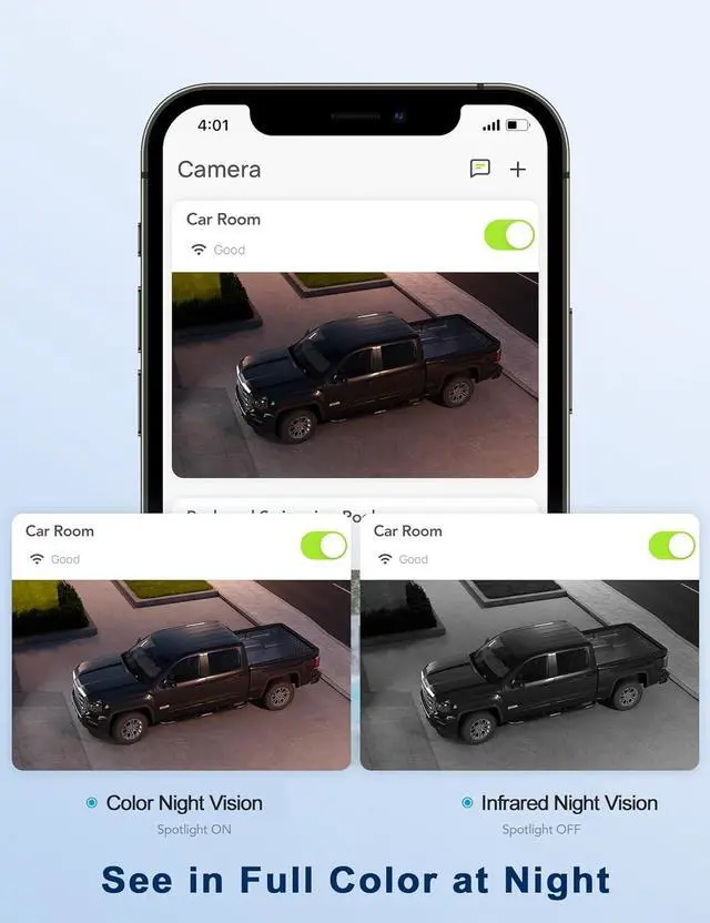 Alt view image 2 of 7 - GNCC GK2 Outdoor Security Camera 1080P Home Surveillance with AI Motion Detection, 2.4G WiFi, 355° Pan-Tilt, Color Night Vision, Spotlight, Two-Way Audio, IP65 Waterproof, Cloud & SD Card Storage