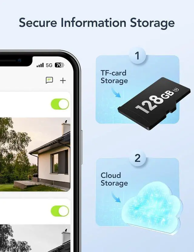 Alt view image 5 of 7 - GNCC GK2 Outdoor Security Camera 1080P Home Surveillance with AI Motion Detection, 2.4G WiFi, 355° Pan-Tilt, Color Night Vision, Spotlight, Two-Way Audio, IP65 Waterproof, Cloud & SD Card Storage