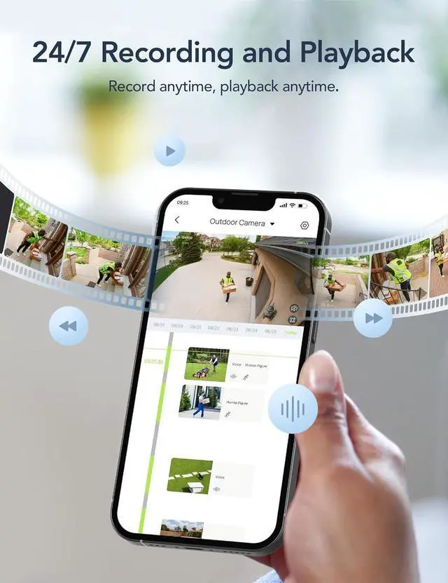 Alt view image 4 of 7 - GNCC GK2 Outdoor Security Camera 1080P Home Surveillance with AI Motion Detection, 2.4G WiFi, 355° Pan-Tilt, Color Night Vision, Spotlight, Two-Way Audio, IP65 Waterproof, Cloud & SD Card Storage
