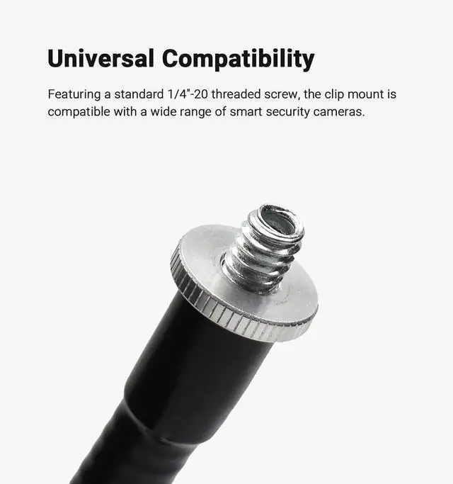 Alt view image 5 of 7 - Holicfun Clip Mount for Ring, Blink, Eufy, Google Nest, Wyze, and Arlo Indoor Outdoor Cameras, 15cm Gooseneck Arm, Flexible Adjustment, Strong Clamp, Black, 2-Pack