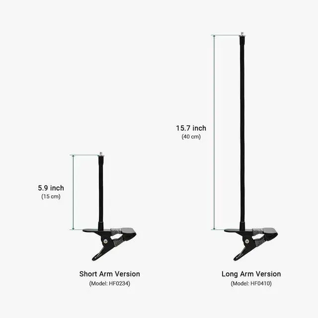 Alt view image 6 of 7 - Holicfun Clip Mount for Ring, Blink, Eufy, Google Nest, Wyze, and Arlo Indoor Outdoor Cameras, 15cm Gooseneck Arm, Flexible Adjustment, Strong Clamp, Black, 2-Pack