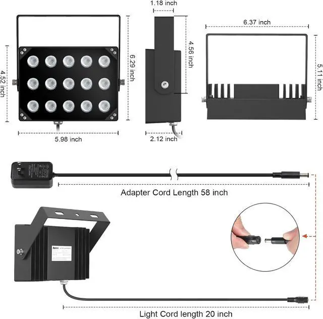 Alt view image 4 of 6 - Univivi IR Illuminator 15 LEDs 90 Degree Wide Angle IR Lights for Night Vision IP67 Waterproof 850nm Infrared Light for Security Surveillance Camera Indoor&Outdoor