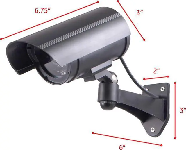 Alt view image 4 of 7 - GE Power Gear GE Decoy Security Bullet Camera with Flashing Red Light, Blinking LED, Fake Surveillance, Realistic Looking Recording Lens, Indoor/Outdoor Use, Wireless, Black, 40661