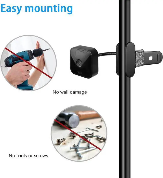 Alt view image 3 of 6 - Adjustable Mount for Blink Outdoor 4, Blink XT2, Blink XT and Blink Mini Camera,Heavy Duty Clamp Mount(Black, 2 Pack)