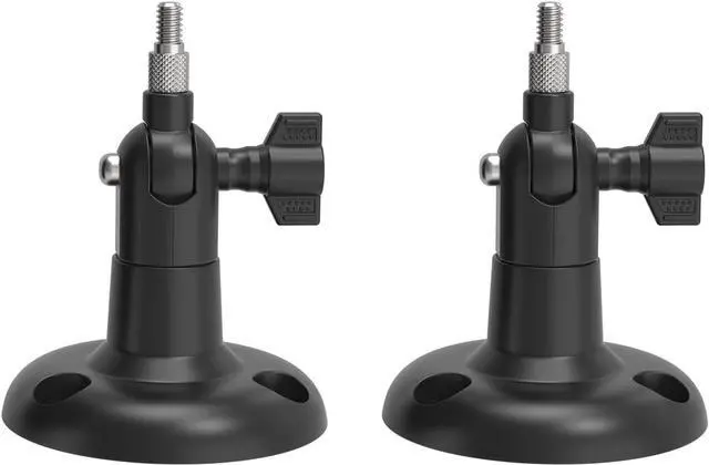 Main image of Holicfun 360° Adjustable Indoor/Outdoor Security Camera Wall Mount - Universal 1/4"-20 Thread Mounting Bracket for Ring, Blink, Eufy, Google Nest, Arlo, Wyze & More - Black, 2-Pack