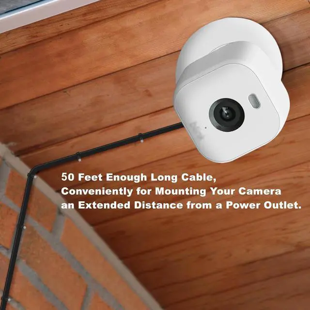 Alt view image 4 of 7 - 50ft Power Extension Cable Compatible with Blink Mini 2, Blink Mini and Blink Outdoor 4 Cameras - 15m Long Flat Micro USB Charging Cord with 30cm USB C Waterproof Adapter and 18W Fast Charger, Black