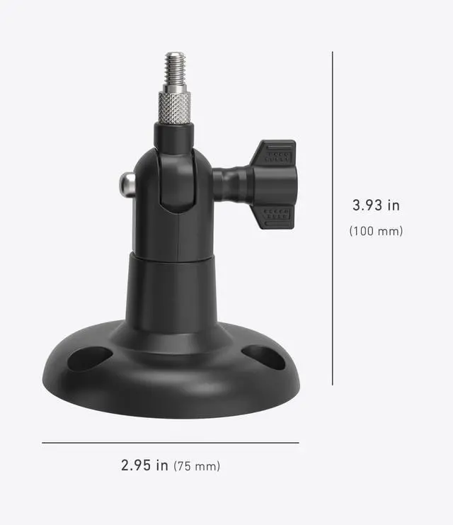 Alt view image 4 of 6 - Holicfun 360° Adjustable Indoor/Outdoor Security Camera Wall Mount - Universal 1/4"-20 Thread Mounting Bracket for Ring, Blink, Eufy, Google Nest, Arlo, Wyze & More - Black, 2-Pack