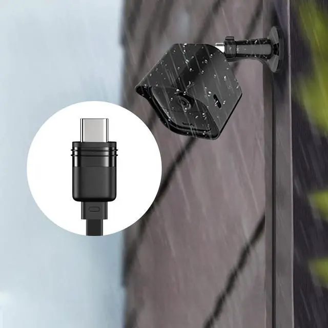 Alt view image 6 of 7 - 50ft Power Extension Cable Compatible with Blink Mini 2, Blink Mini and Blink Outdoor 4 Cameras - 15m Long Flat Micro USB Charging Cord with 30cm USB C Waterproof Adapter and 18W Fast Charger, Black