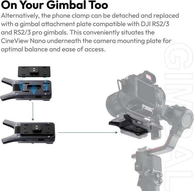 Alt view image 5 of 7 - Accsoon CineView Nano Wireless HDMI Video Transmitter, 1080P60 500ft Range 60ms Latency Wireless Camera Transmitter, Compatible with RS2/RS3/RS3 Pro/Go Pro/Switch, 4 APP iOS/Android Monitoring