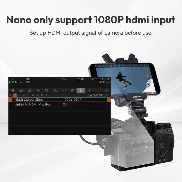 Alt view image 7 of 7 - Accsoon CineView Nano Wireless HDMI Video Transmitter, 1080P60 500ft Range 60ms Latency Wireless Camera Transmitter, Compatible with RS2/RS3/RS3 Pro/Go Pro/Switch, 4 APP iOS/Android Monitoring