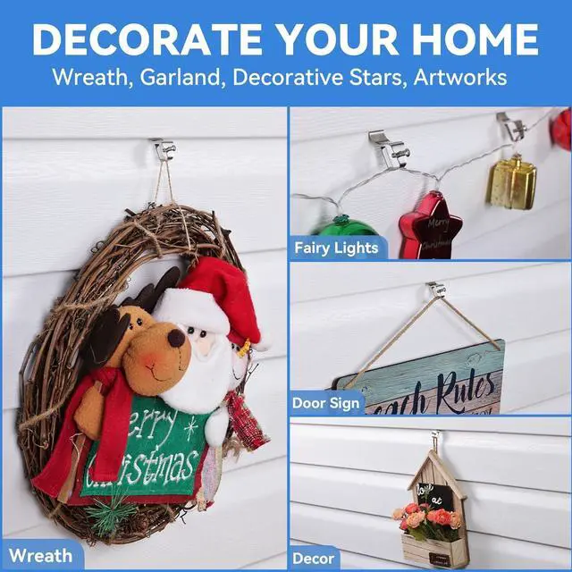 Alt view image 7 of 7 - Vinyl Siding Clips Hooks, No-Hole Needed Siding Hangers for Outdoor Mounted Blink, Arlo, Ring Home Security Cameras (40 Pack), Stainless Steel