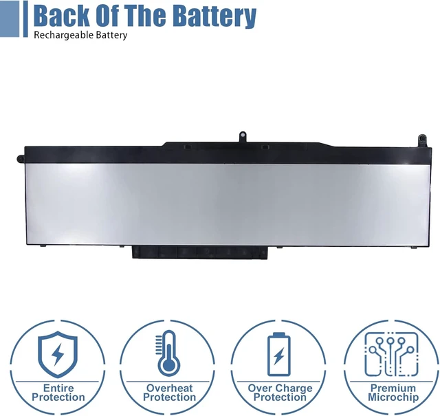Alt view image 4 of 6 - VG93N Laptop Battery Compatible with Dell Latitude 15 5580 5590 5591 E5580 E5590 E5591 Precision 15 3520 3530 M3520 M3530 Series Notebook WFWKK 0WFWKK 11.4V 92Wh 7666mAh 6-Cell