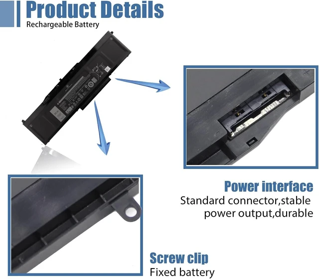 Alt view image 3 of 6 - VG93N Laptop Battery Compatible with Dell Latitude 15 5580 5590 5591 E5580 E5590 E5591 Precision 15 3520 3530 M3520 M3530 Series Notebook WFWKK 0WFWKK 11.4V 92Wh 7666mAh 6-Cell
