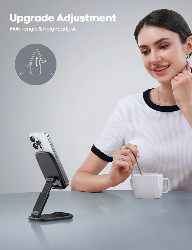 Alt view image 2 of 7 - Cell Phone Stand for Desk Height Angle Adjustable Phone Holder