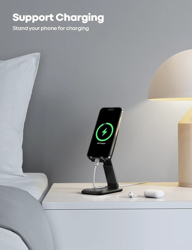 Alt view image 3 of 7 - Cell Phone Stand for Desk Height Angle Adjustable Phone Holder