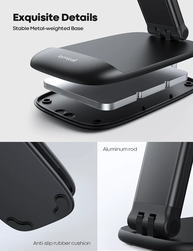 Alt view image 6 of 7 - Cell Phone Stand for Desk Height Angle Adjustable Phone Holder
