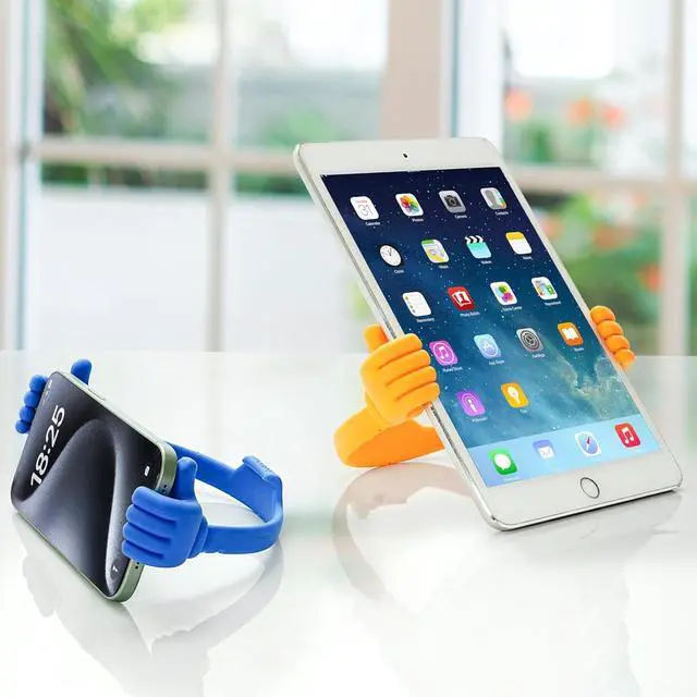 Alt view image 2 of 7 - Honsky Cell Phone Stand Holder 2-Pack,Thumbs Up Lazy Phone Stand,Universal Adjustable Flexible Dock for All Phones & Tablets,Cute Perfect Valentine's Day Gifts for Him/Her,Gifts for Couples,Blue