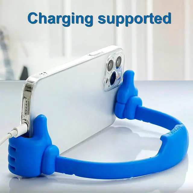 Alt view image 6 of 7 - HONSKY Thumbs-Up Phone Stand for Tablets, E-Readers and Smart Phones Green/Purple 2 Count