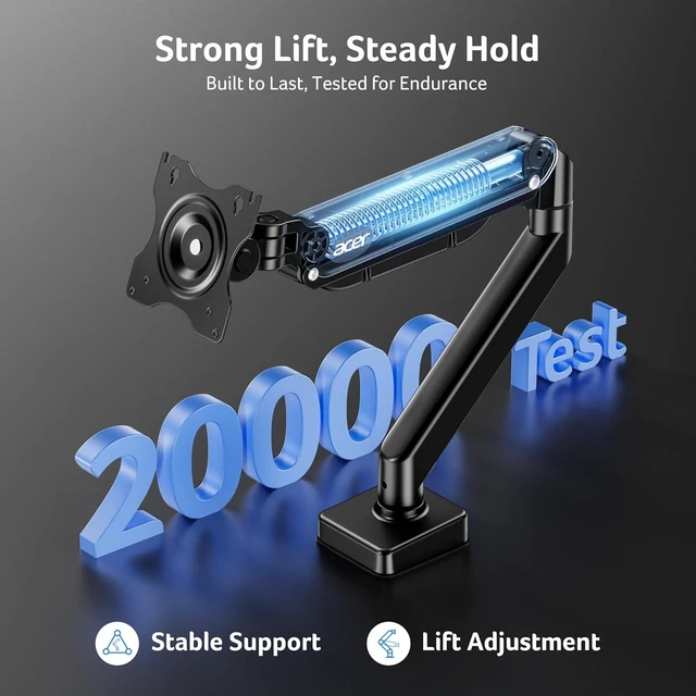 Alt view image 4 of 7 - Single Monitor Mount Fully Adjustable Monitor Arm for 17-34" Screens