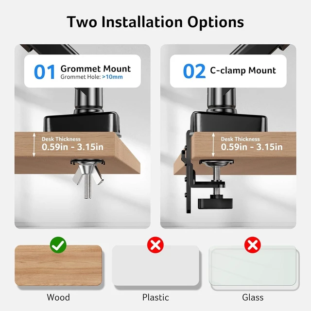 Alt view image 5 of 7 - Single Monitor Mount Fully Adjustable Monitor Arm for 17-34" Screens
