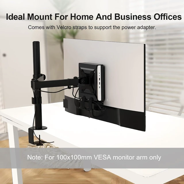 Alt view image 3 of 7 - 2 Pack Mini PC VESA Mount Compatible with HP Desktop Mini, Wall VESA and Under Desk Mount for HPPro Mini 260 400,for HPProDesk 400 405 600,for HPEliteDesk 705 800 805