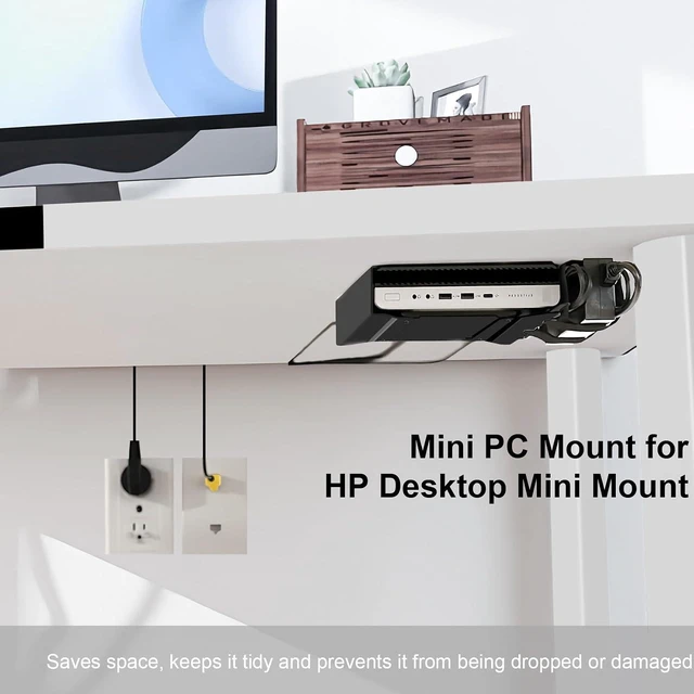 Alt view image 5 of 7 - 2 Pack Mini PC VESA Mount Compatible with HP Desktop Mini, Wall VESA and Under Desk Mount for HPPro Mini 260 400,for HPProDesk 400 405 600,for HPEliteDesk 705 800 805