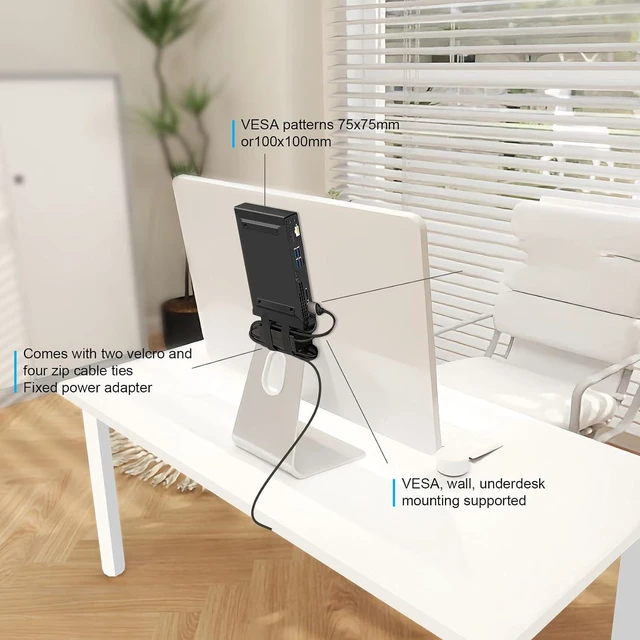 Alt view image 6 of 7 - 2 Pack Mini PC VESA Mount Compatible with HP Desktop Mini, Wall VESA and Under Desk Mount for HPPro Mini 260 400,for HPProDesk 400 405 600,for HPEliteDesk 705 800 805