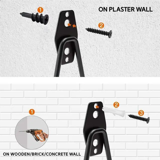 Alt view image 5 of 7 - Garage Hooks, 12 Pack Wall Storage Hanger with 2 Extension Cord Straps, Heavy Duty Tool Holder for Utilities Organization, Wall Mount Rack for Garden Lawn Tools, Ladders, Bike, Ski (Orange)