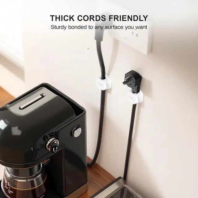 Alt view image 4 of 7 - 48 Pack Magnetic Cable Clip Organizer Cord Holder, Adhesive Cable Management, Wire Phone USB Charger Cable Holder, Keeper Organizer for Office Home Desktop Table - White