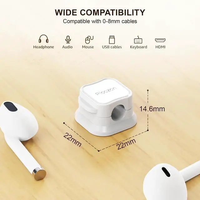 Alt view image 7 of 7 - 48 Pack Magnetic Cable Clip Organizer Cord Holder, Adhesive Cable Management, Wire Phone USB Charger Cable Holder, Keeper Organizer for Office Home Desktop Table - White