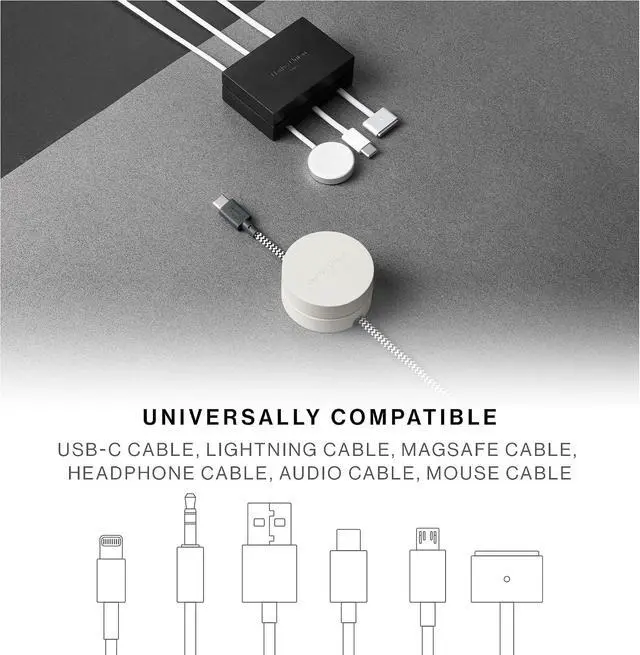 Alt view image 3 of 6 - Native Union Weighter Cable Weight/Holder Desk Accessory for Workspace or Nightstand Non-Slip Cable Organizer Metal and Silicone Design for All Cables Including USB-C & Lightning (Sandstone)
