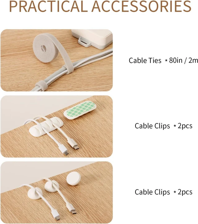 Alt view image 6 of 6 - Cable Management Box, Wood Extension Cord Organizer, Handmade Power Strip Box for TV Computer Wire USB Hub System, Surge Protector Cord Hider Box on Desk or Floor (Medium)
