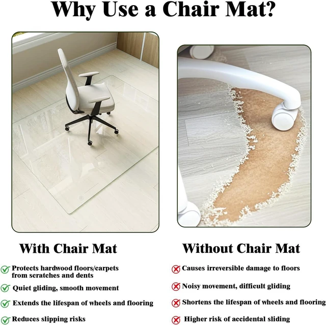Alt view image 2 of 7 - Koonmi 36" x 55" Office Chair Mat for Hardwood Floors & Carpets