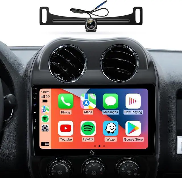 Main image of 10.2" Android Car Stereo Radio for Jeep Compass Patriot 2010-2016 | Wireless CarPlay Android Auto | 5G WiFi GPS Navigation | AHD Backup Camera | Plug & Play