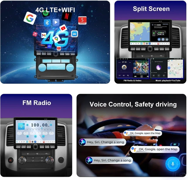 Alt view image 3 of 6 - 8Core Radio for Nissan Frontier Xterra 2009 2010 2011 2012 Upgrade 4G LTE