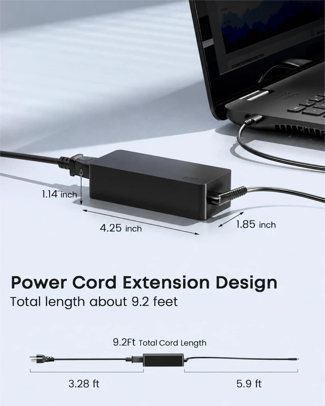 Alt view image 3 of 6 - 65W 45W USB-C Charger Compatible with Nimo Lenovo Dell HP Laptop