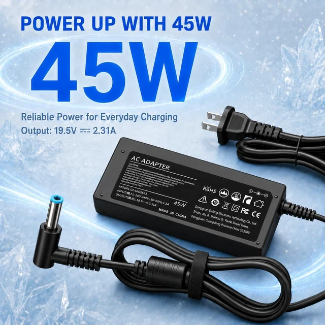 Alt view image 6 of 7 - 45W Laptop Charger for HP 14 Series Models, 14-dk, 14-dq, 14-dy and 14-df